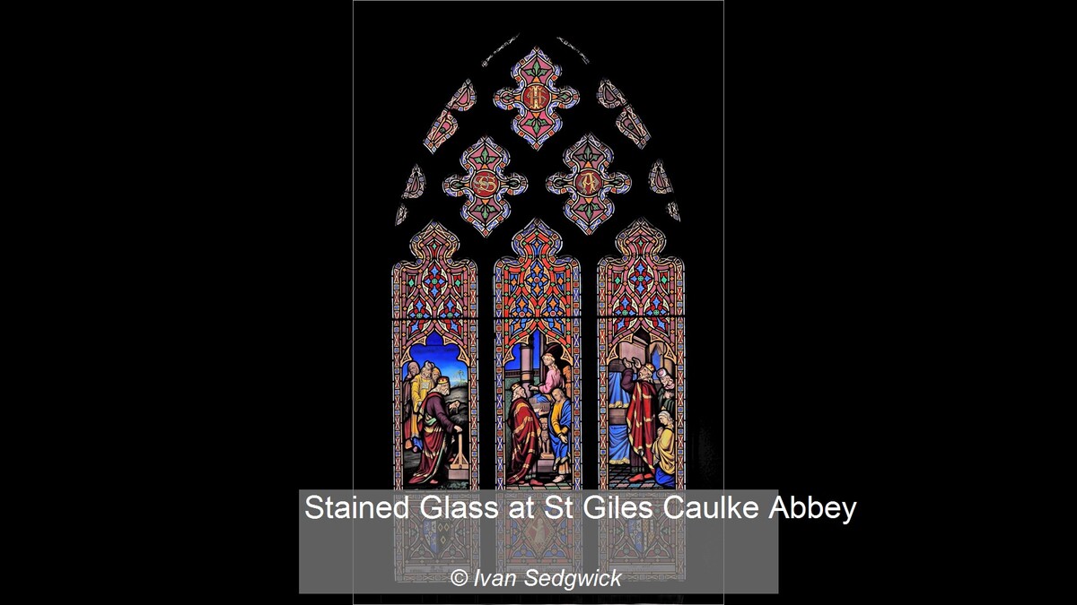 Stained Glass at St Giles Caulke Abbey